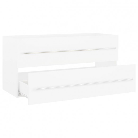 Ensemble de meubles de salle de bain 2 pcs Blanc Aggloméré