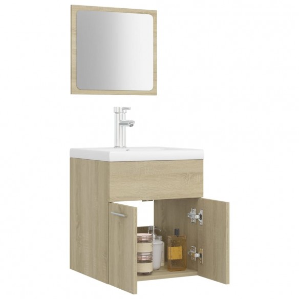 Ensemble de meubles de salle de bain Chêne sonoma Aggloméré