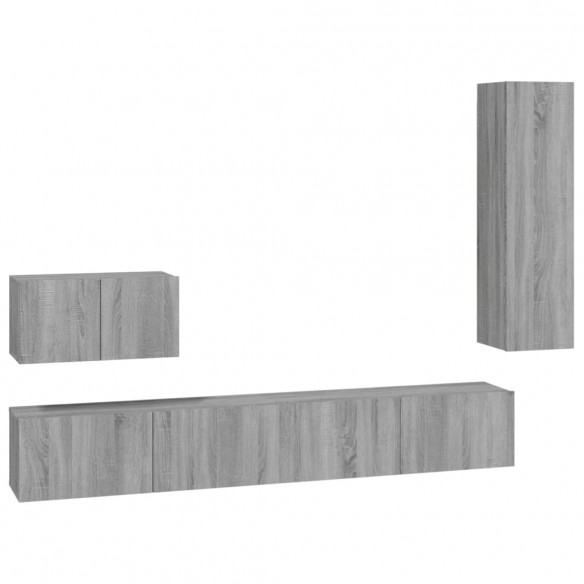 Ensemble de meubles TV 4 pcs Sonoma gris Bois d'ingénierie