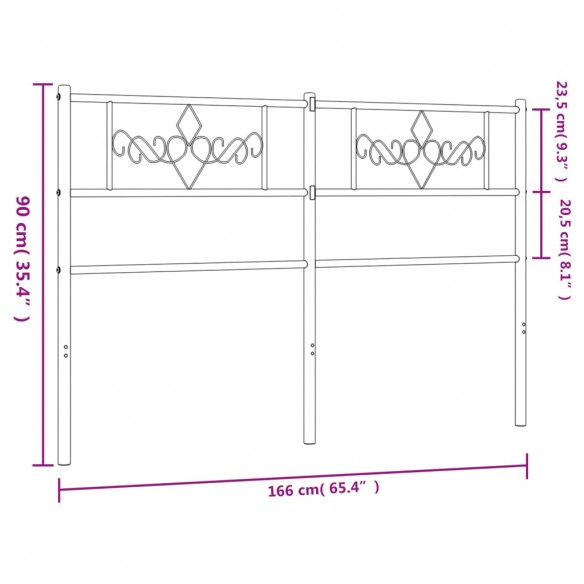 Tête de lit métal blanc 160 cm