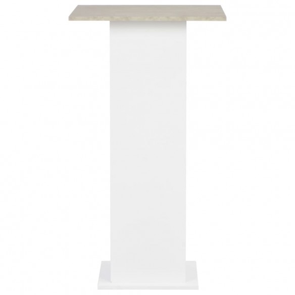 Table de bar Blanc et béton 60x60x110 cm