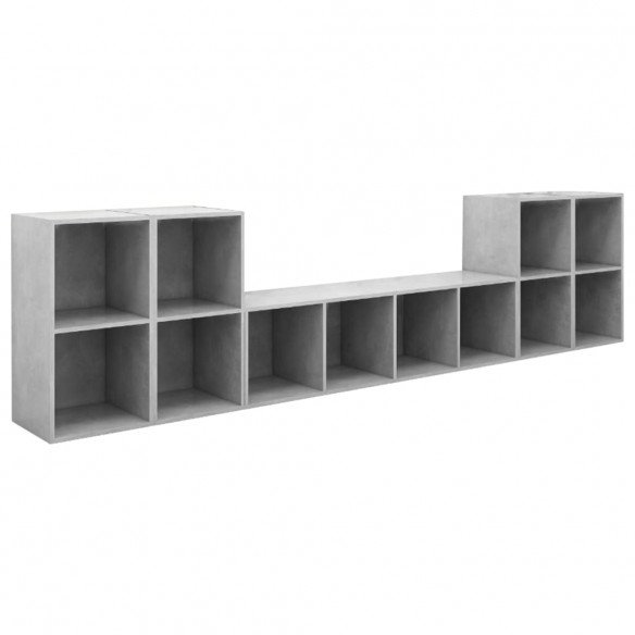 Ensemble de meubles TV 5 pcs Gris béton Aggloméré