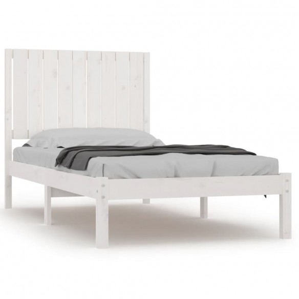 Cadre de lit Blanc Bois de pin massif 90x190 cm Simple