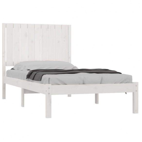 Cadre de lit Blanc Bois de pin massif 90x190 cm Simple