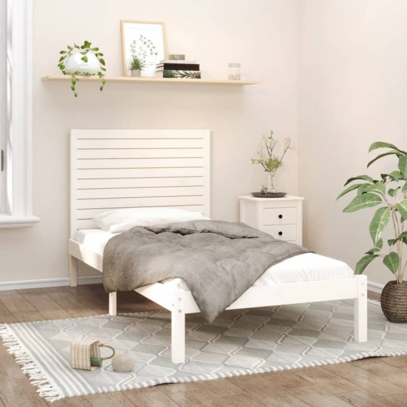 Cadre de lit Blanc Bois massif 100x200 cm