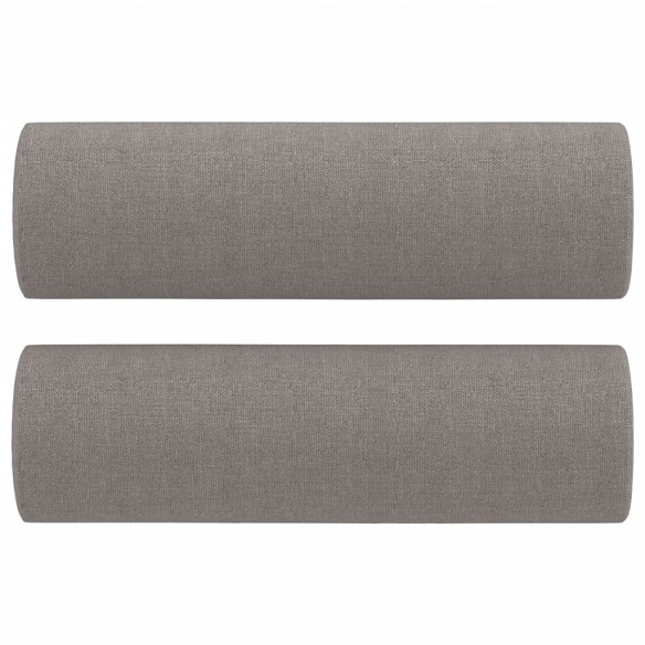 Canapé 3 places avec oreillers décoratifs taupe 180 cm tissu