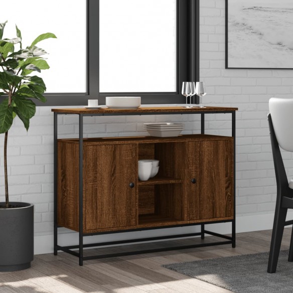 Buffet chêne marron 100x35x80 cm bois d'ingénierie