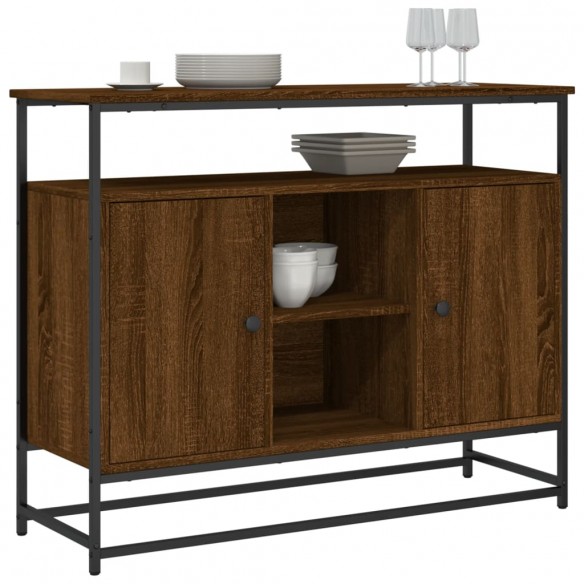 Buffet chêne marron 100x35x80 cm bois d'ingénierie