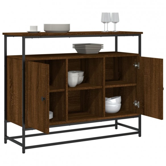 Buffet chêne marron 100x35x80 cm bois d'ingénierie