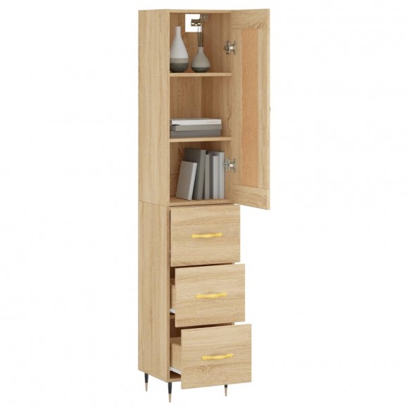 Buffet haut Chêne sonoma 34,5x34x180 cm Bois d'ingénierie