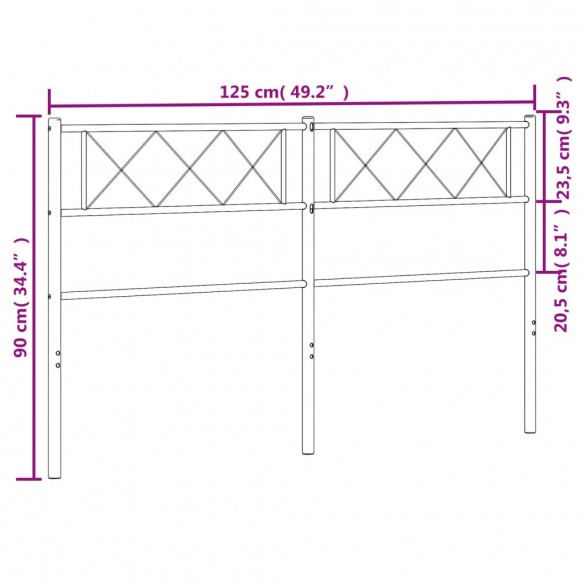 Tête de lit métal noir 120 cm