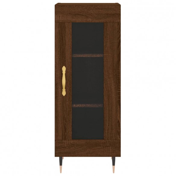 Buffet haut Chêne marron 34,5x34x180 cm Bois d'ingénierie