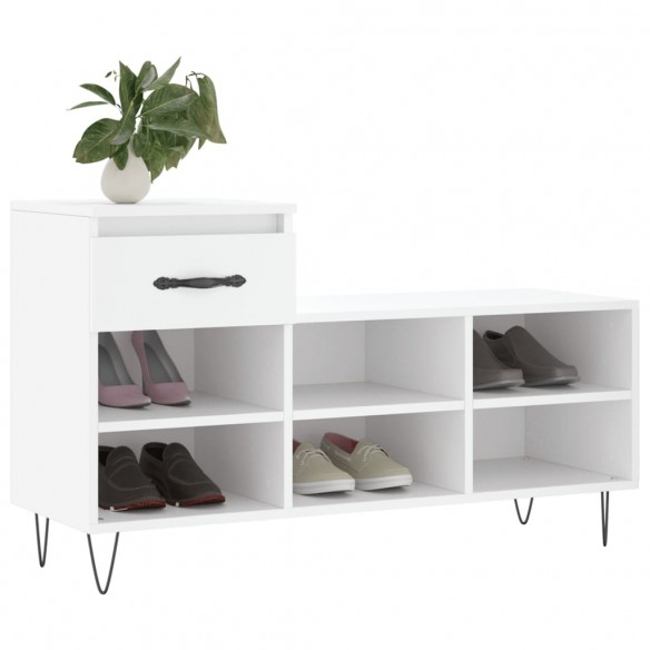 Armoire à chaussures Blanc 102x36x60 cm Bois d'ingénierie