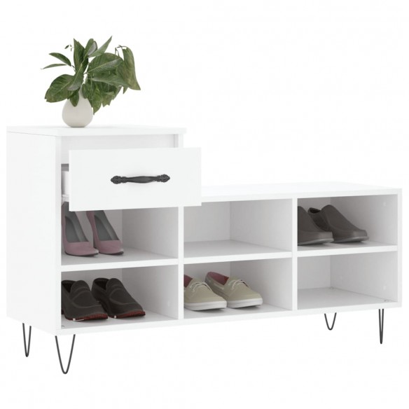 Armoire à chaussures Blanc 102x36x60 cm Bois d'ingénierie