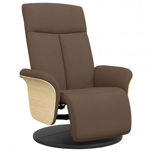 Fauteuil inclinable avec repose-pieds marron tissu