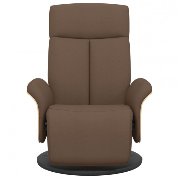 Fauteuil inclinable avec repose-pieds marron tissu