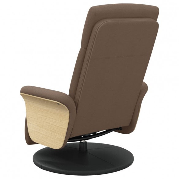 Fauteuil inclinable avec repose-pieds marron tissu