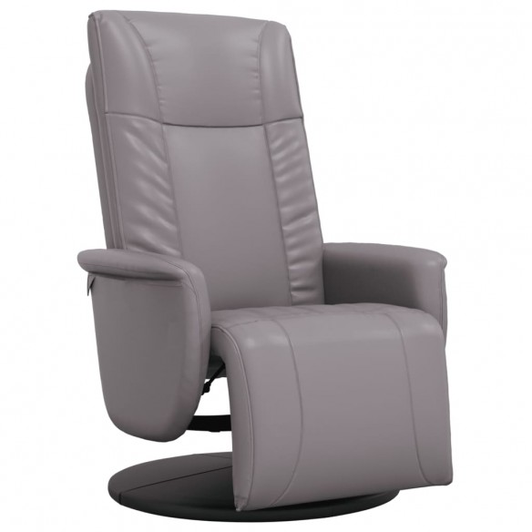 Fauteuil inclinable avec repose-pieds gris similicuir