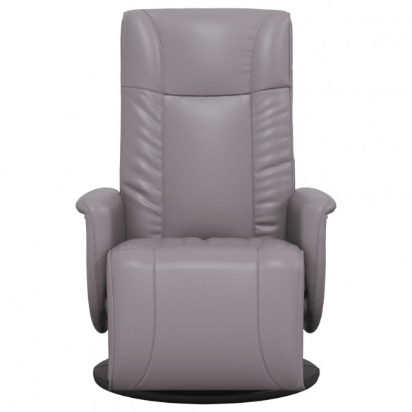 Fauteuil inclinable avec repose-pieds gris similicuir