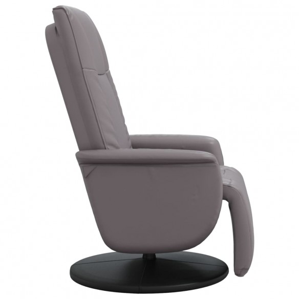 Fauteuil inclinable avec repose-pieds gris similicuir