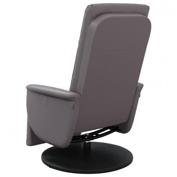 Fauteuil inclinable avec repose-pieds gris similicuir