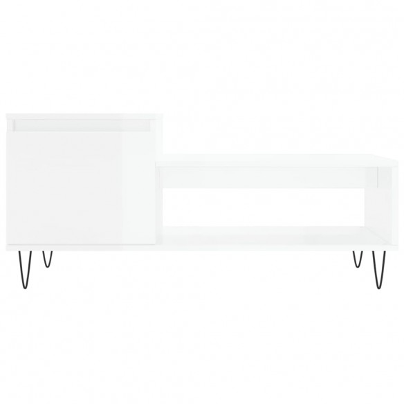 Table basse Blanc brillant 100x50x45 cm Bois d'ingénierie