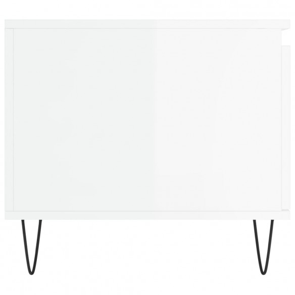 Table basse Blanc brillant 100x50x45 cm Bois d'ingénierie