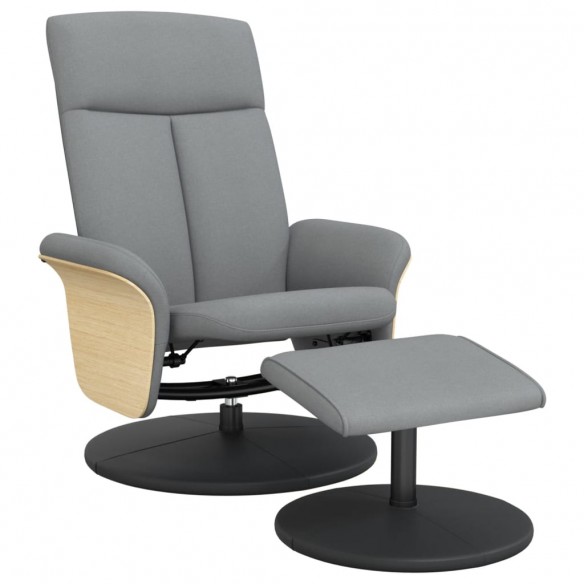 Fauteuil inclinable avec repose-pied gris clair tissu