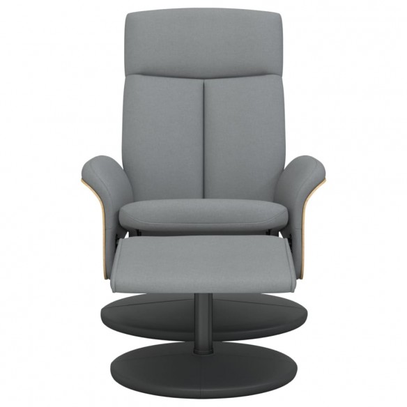 Fauteuil inclinable avec repose-pied gris clair tissu