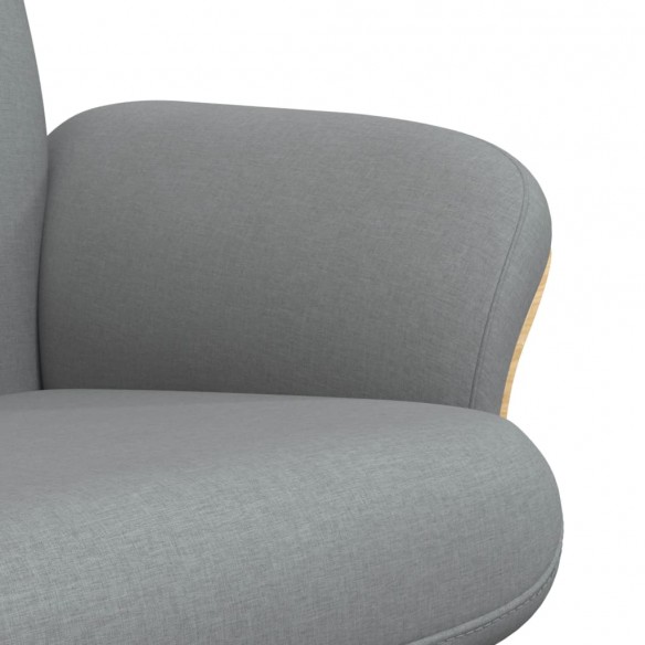 Fauteuil inclinable avec repose-pied gris clair tissu