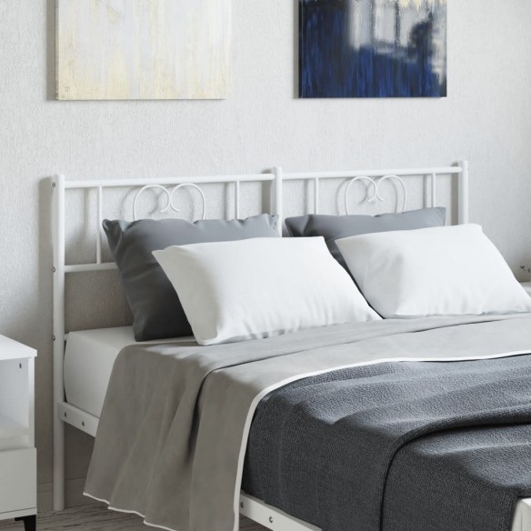 Tête de lit métal blanc 135 cm