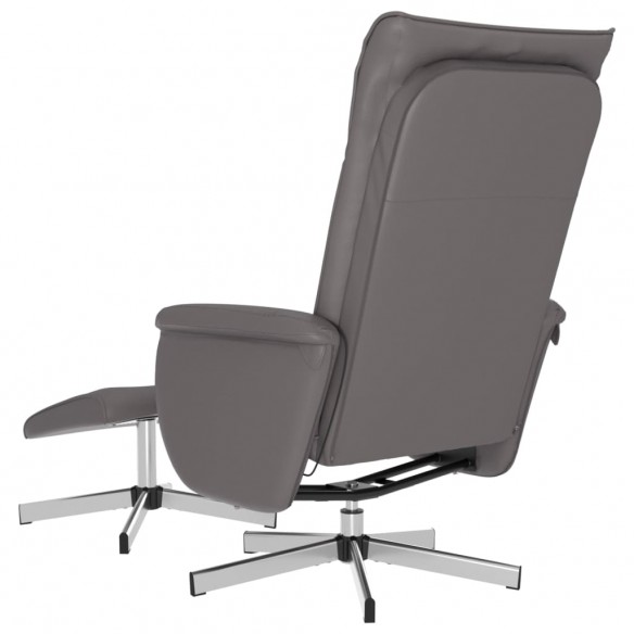 Fauteuil inclinable de massage avec repose-pied gris similicuir