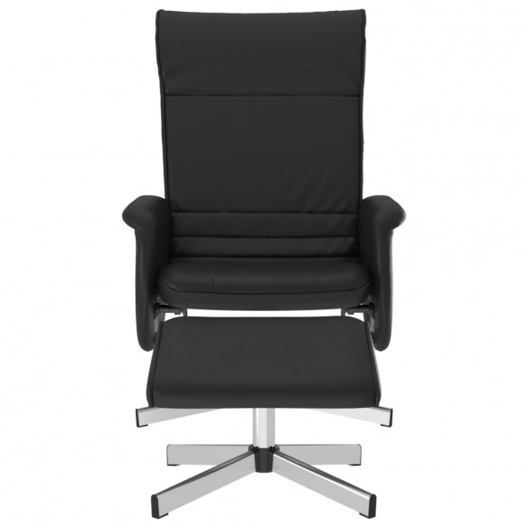 Fauteuil inclinable avec repose-pied noir similicuir