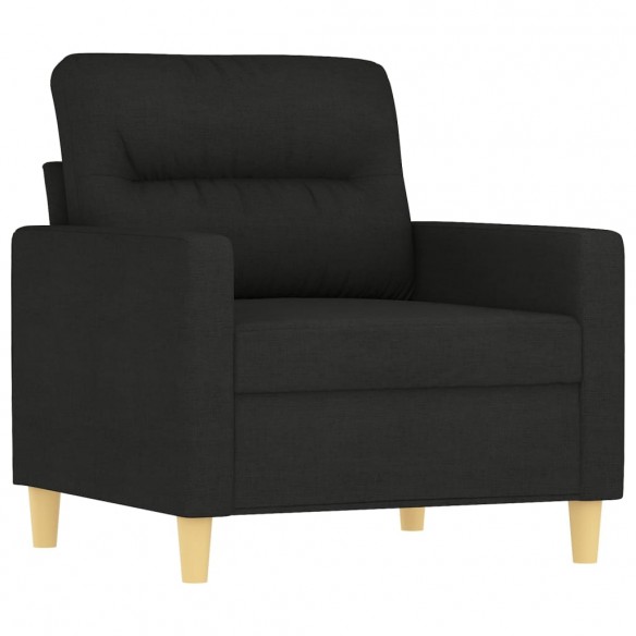 Fauteuil avec repose-pied Noir 60 cm Tissu