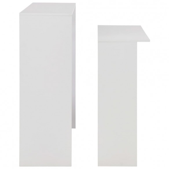 Table de bar avec 2 dessus de table Blanc 130 x 40 x 120 cm