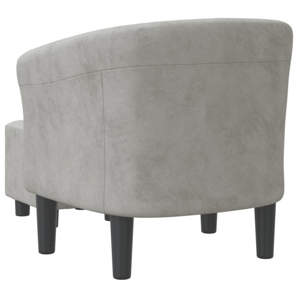 Fauteuil cabriolet avec repose-pied gris clair velours