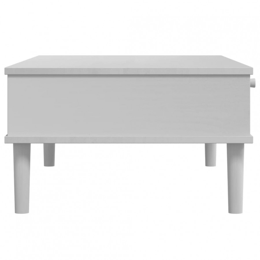 Table basse SENJA aspect rotin blanc 100x55x33 cm bois massif