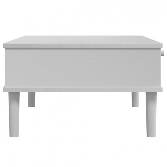Table basse SENJA aspect rotin blanc 100x55x33 cm bois massif