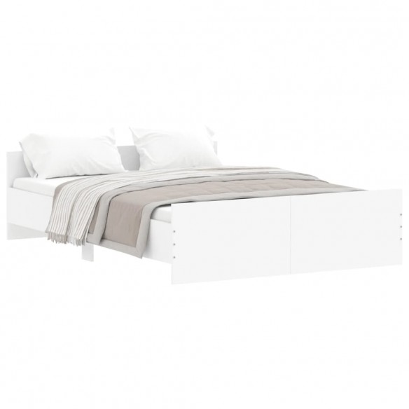 Cadre de lit avec tête de lit/pied de lit blanc 135x190 cm