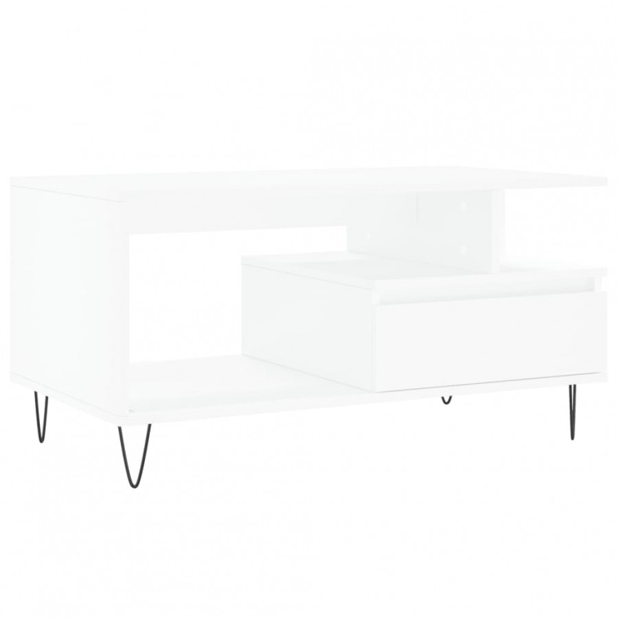 Table basse Blanc 90x49x45 cm 