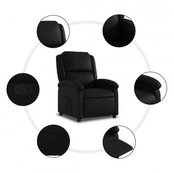 Fauteuil inclinable Noir Similicuir