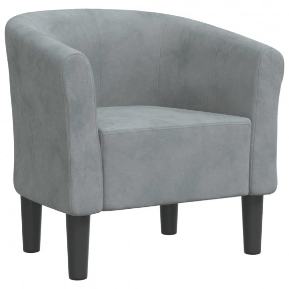 Fauteuil cabriolet gris foncé velours