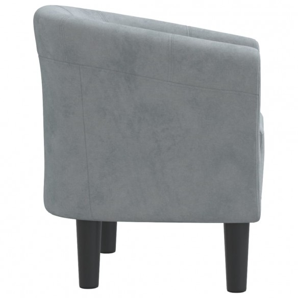 Fauteuil cabriolet gris foncé velours