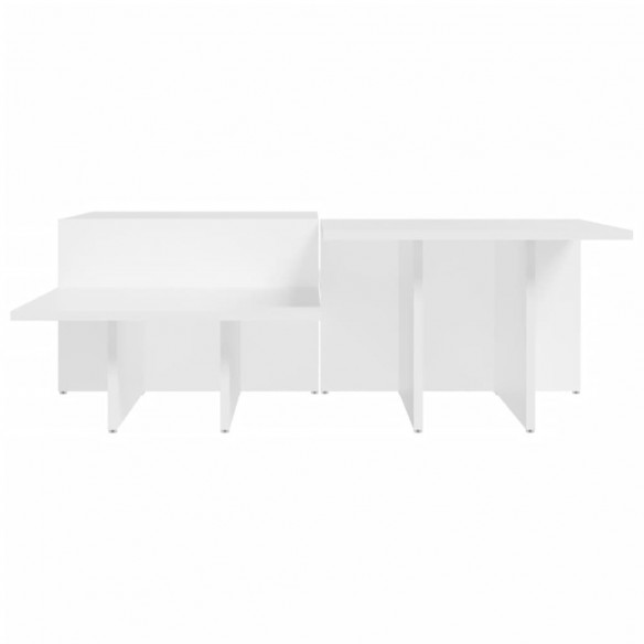Tables basses 2 pcs blanc bois d'ingénierie