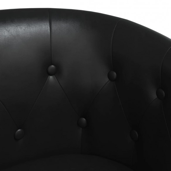 Fauteuil cabriolet avec repose-pied noir similicuir