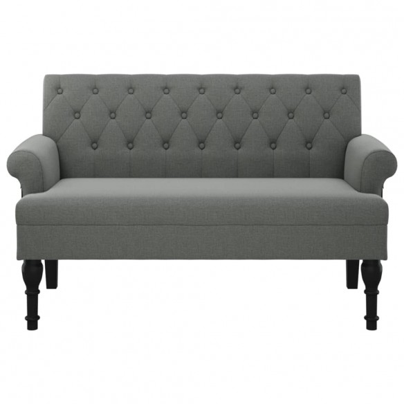 Banc avec dossier gris foncé 120x62x75,5 cm tissu