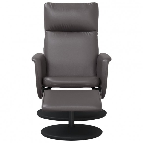 Fauteuil inclinable avec repose-pied gris similicuir