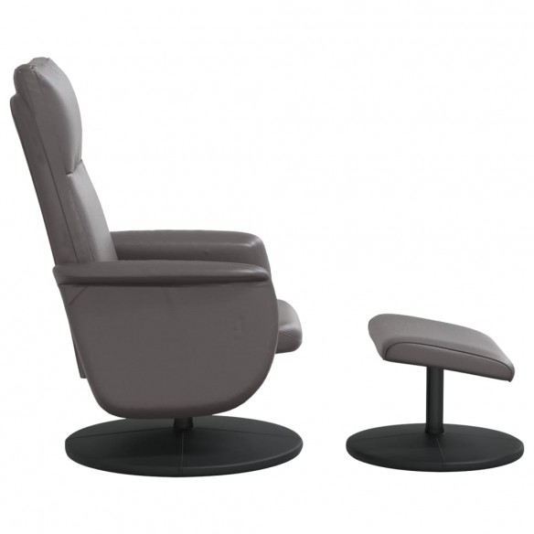 Fauteuil inclinable avec repose-pied gris similicuir