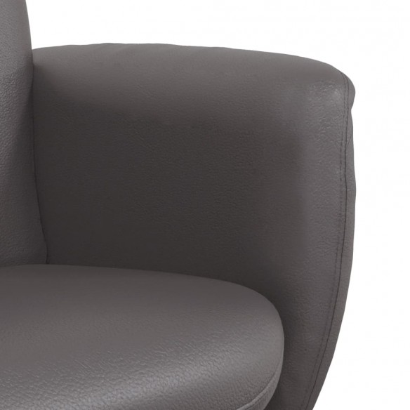 Fauteuil inclinable avec repose-pied gris similicuir