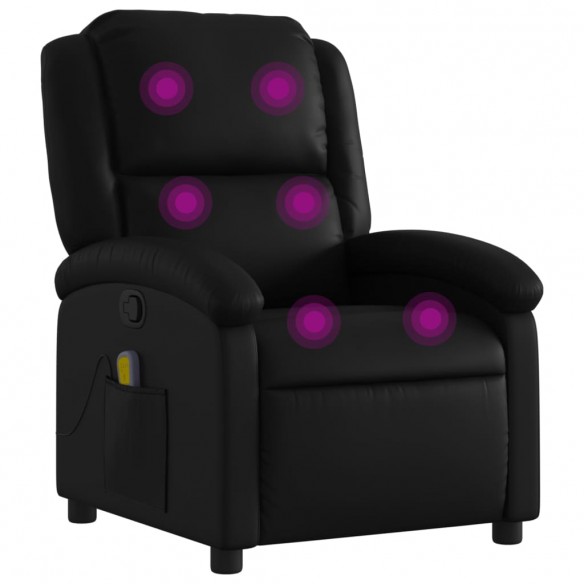 Fauteuil de massage inclinable Noir Similicuir